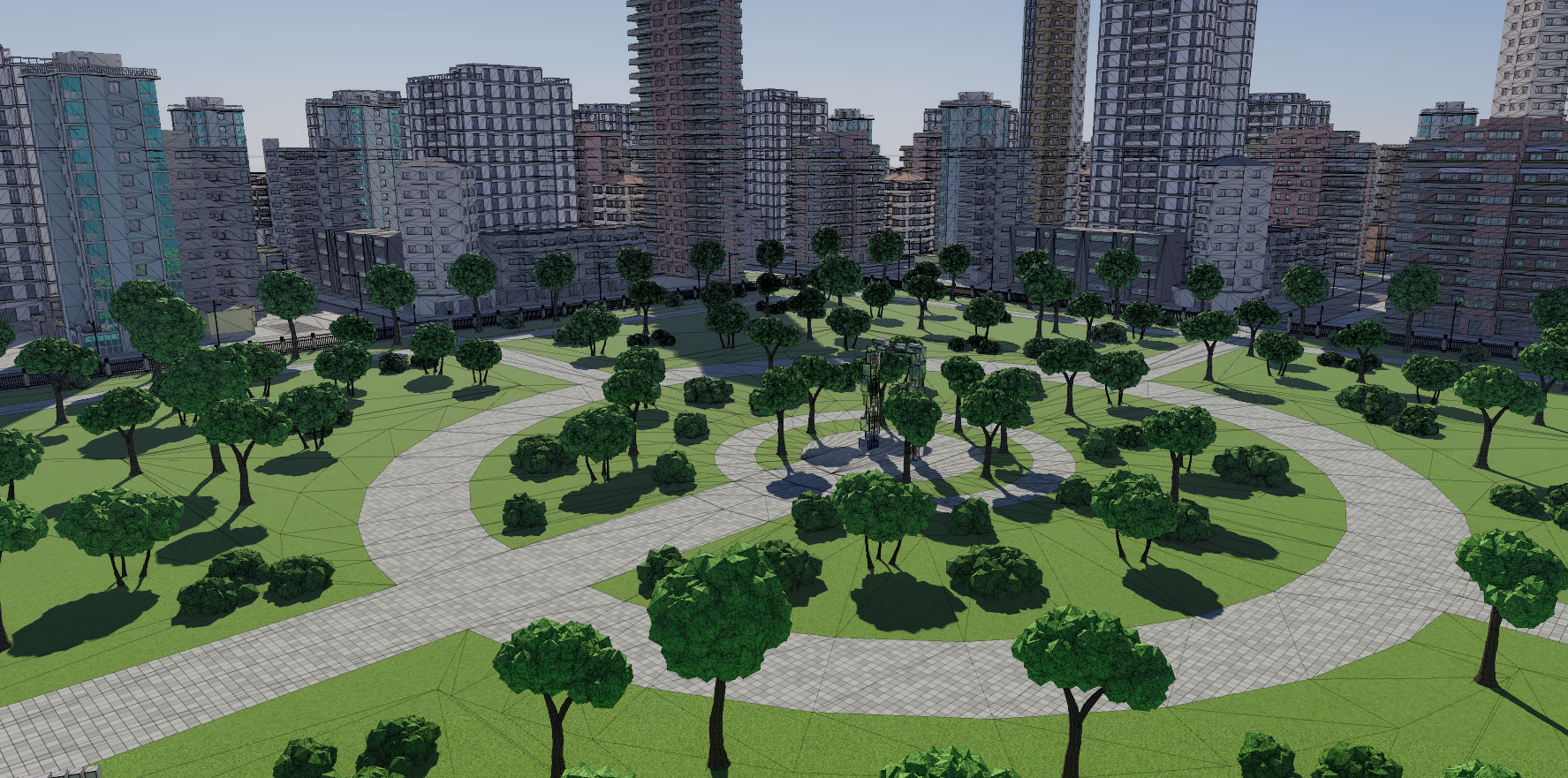 Close-up of the park