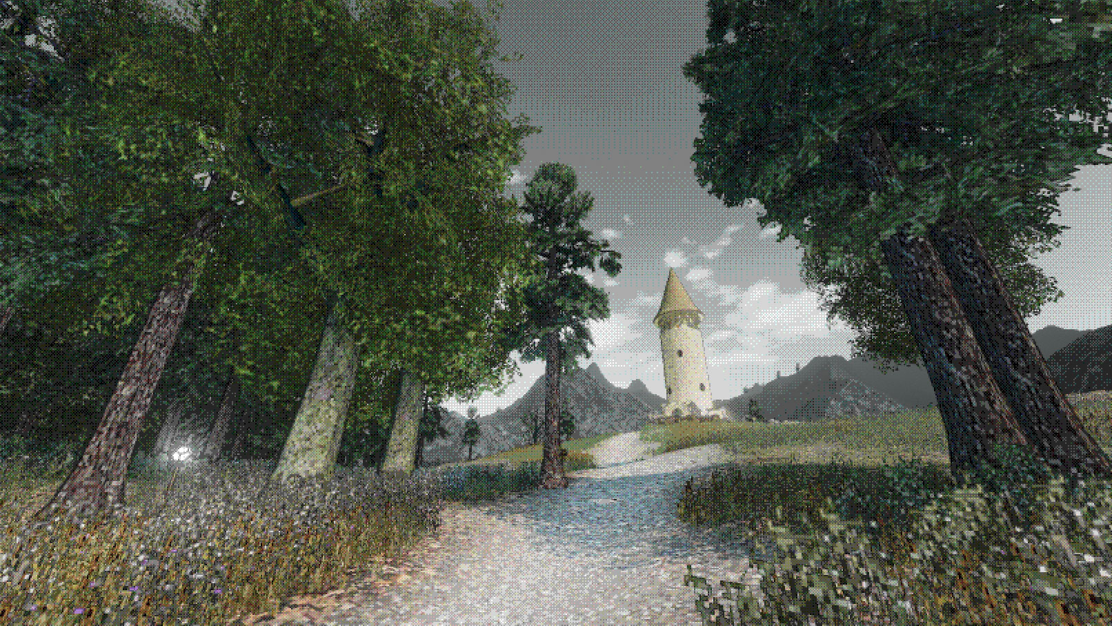 View from the player as they approach