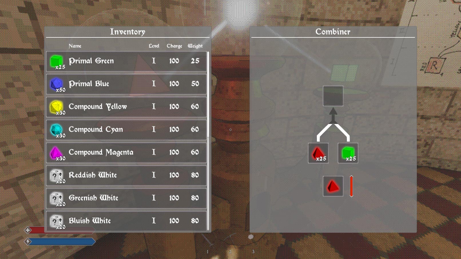 Prototype for an inventory and crafting UI
